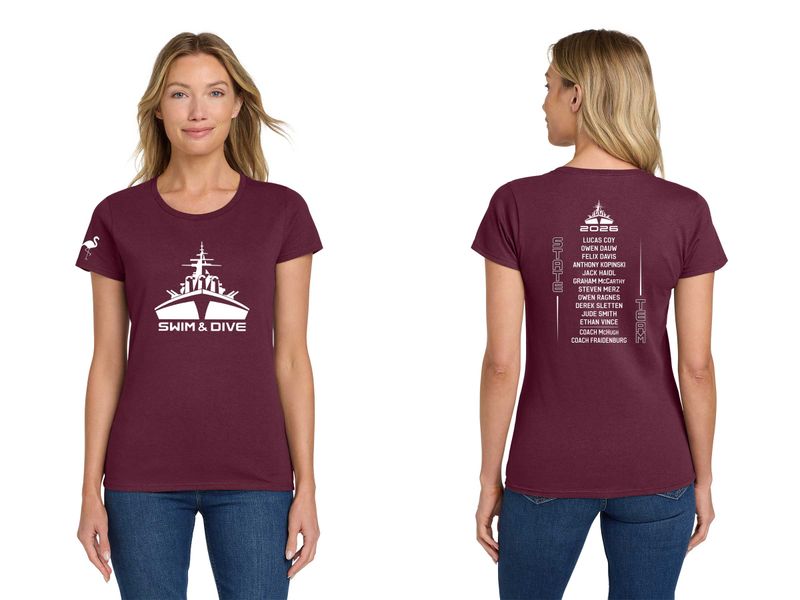 Ladies Short-Sleeve Heavy Cotton Tee - Maroon