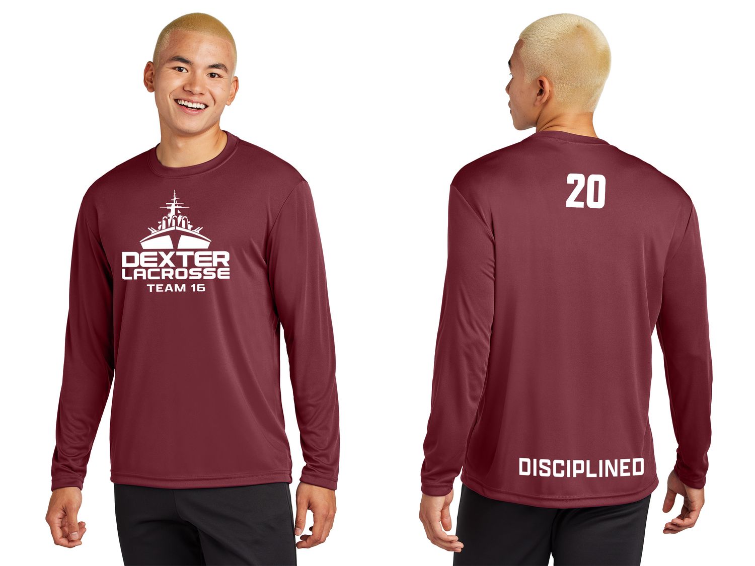 [TEAM GEAR] Adult Long Sleeve Performance T-shirt- Maroon