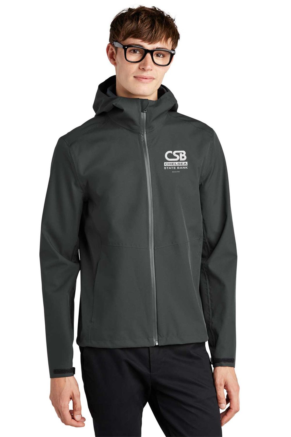 NEW Mercer+Mettle Waterproof Rain Shell - Deep Black, Anchor Grey