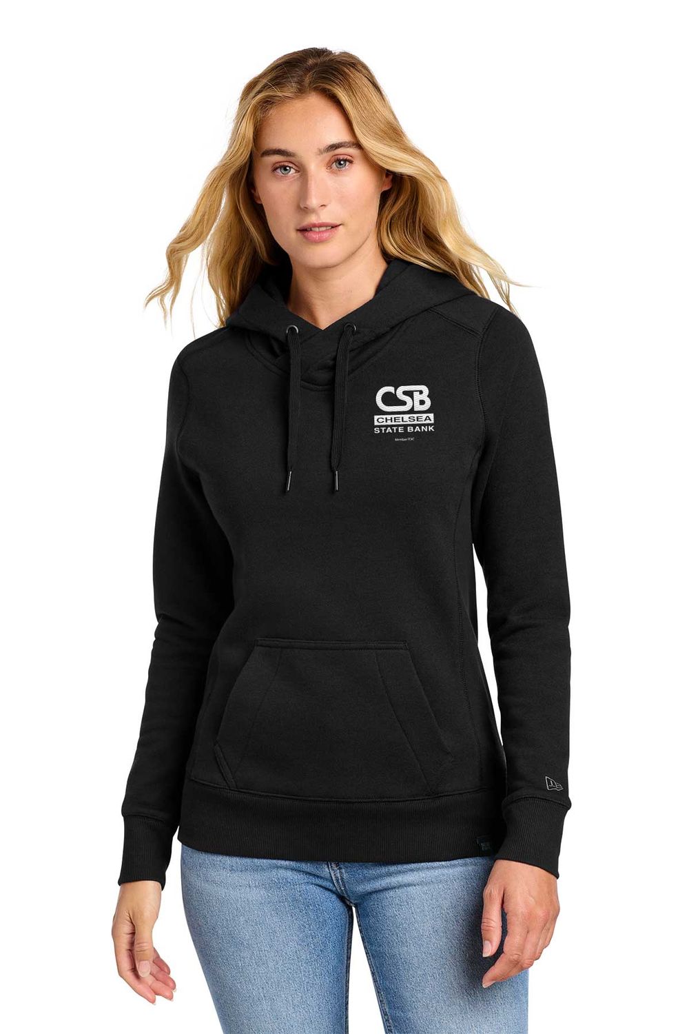 NEW New Era Women's French Terry Pullover Hoodie- Black, Light Graphite Twist **Only to be worn on Fun Fridays**