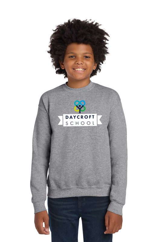 NEW Gildan Youth Cotton Crewneck Sweatshirt- Sport Grey