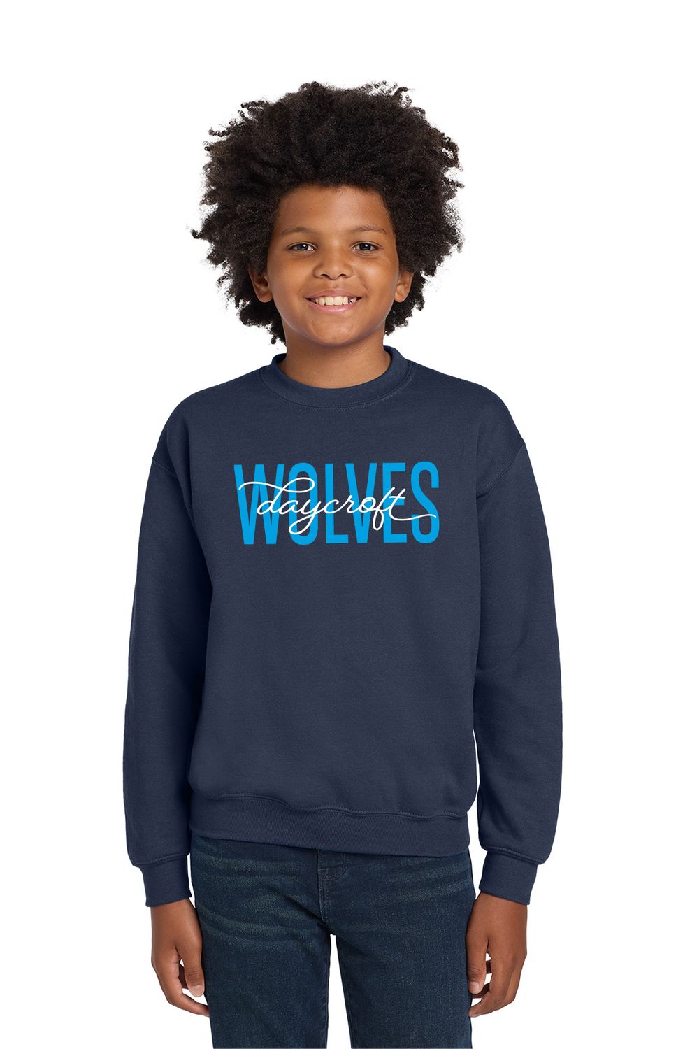 NEW Gildan Youth Cotton Crewneck Sweatshirt- Navy