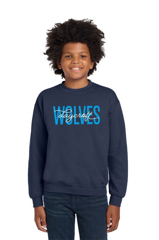 NEW Gildan Youth Cotton Crewneck Sweatshirt- Navy