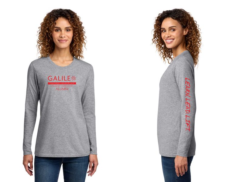 NEW Ladies Long Sleeve Core Cotton Tee - Black, Athletic Heather