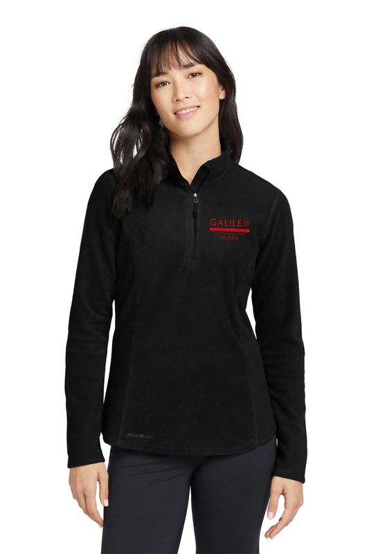NEW Eddie Bauer Ladies 1/2-Zip Microfleece Jacket- Black, Grey Steel