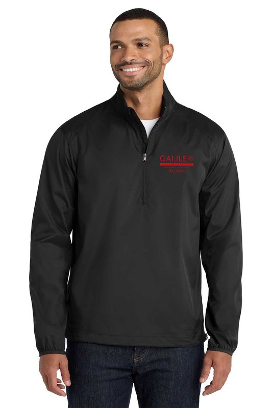 NEW Port Authority Zephyr 1/2-Zip Pullover- Black, Grey Steel