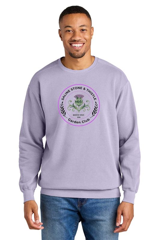Comfort Colors Ring Spun Crewneck Sweatshirt- Orchid, Pepper