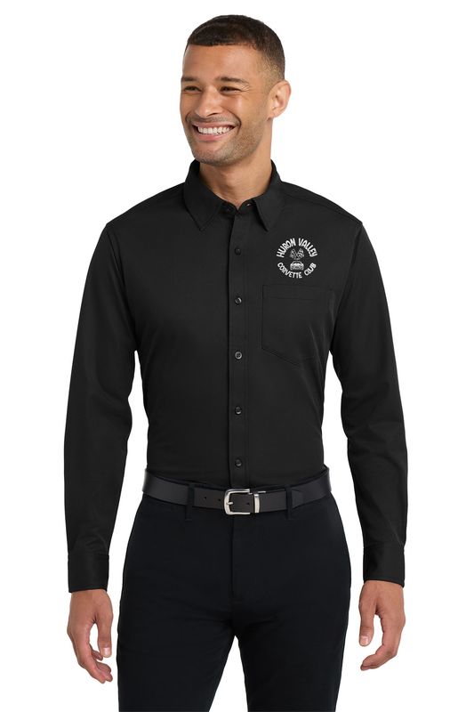 Port Authority Dimension Knit Dress Shirt-Grey, Black, Navy, White