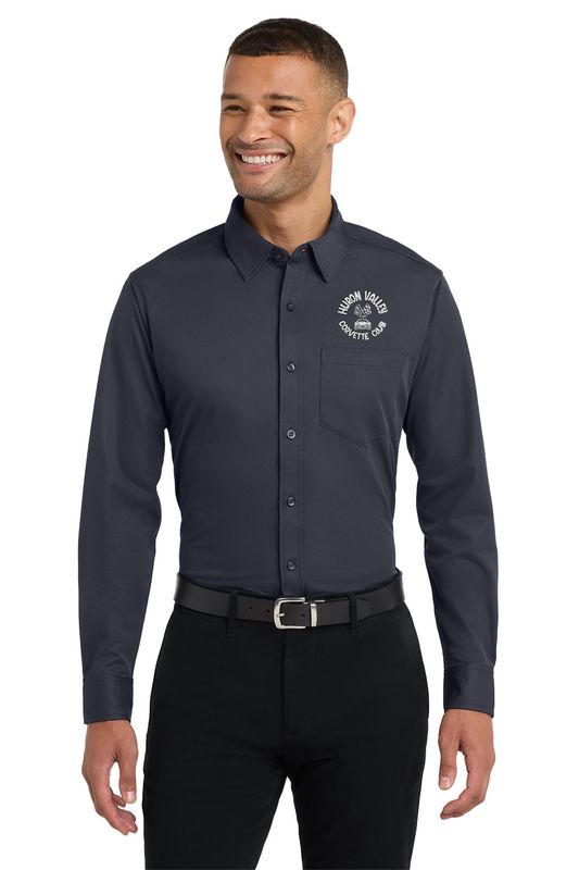 Port Authority Dimension Knit Dress Shirt-Grey, Black, Navy, White