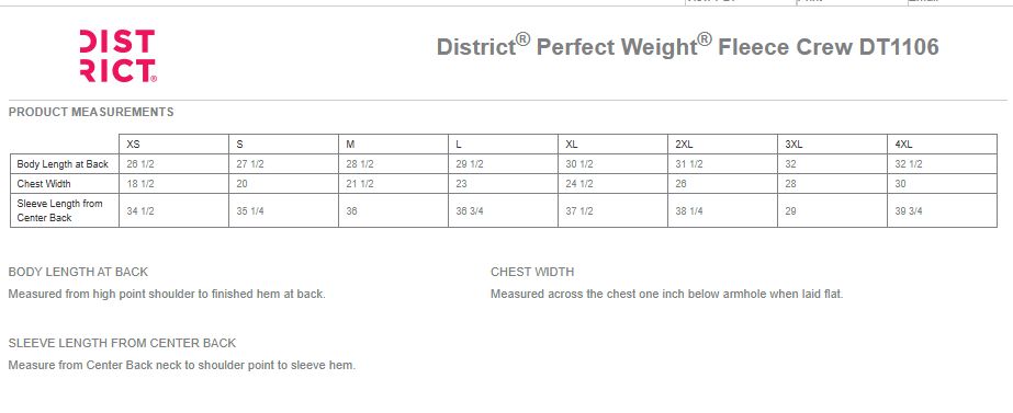 District Perfect Weight Fleece Crew- Navy, Steel Grey, Charcoal, Black, Latte, White