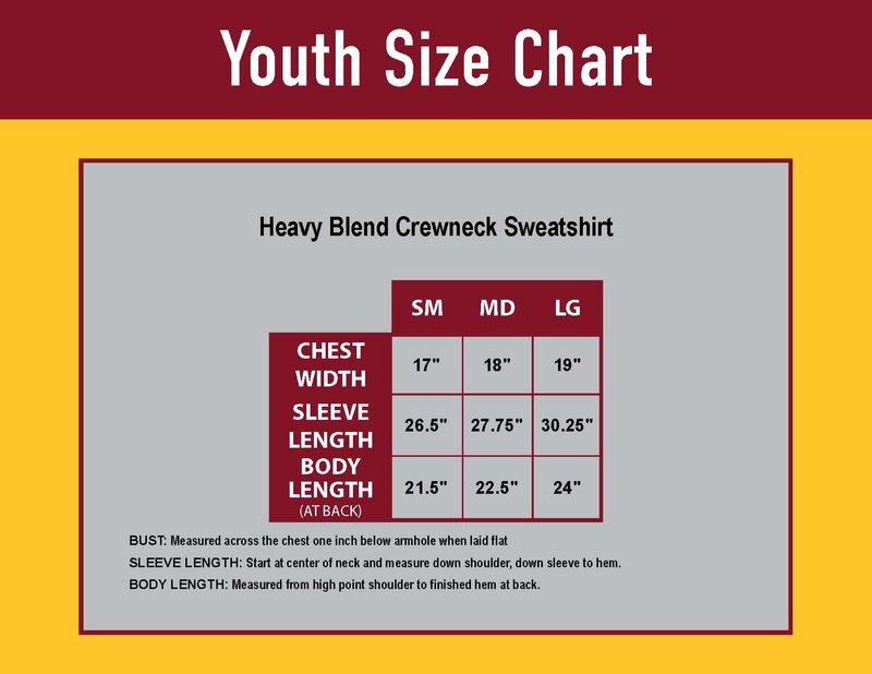 Gildan Youth Cotton Crewneck Sweatshirt- Black, Maroon