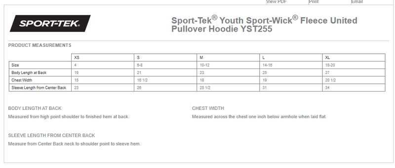 Sport-Tek Youth Sport-Wick Fleece United Pullover Hoodie- Maroon/White, Black/White