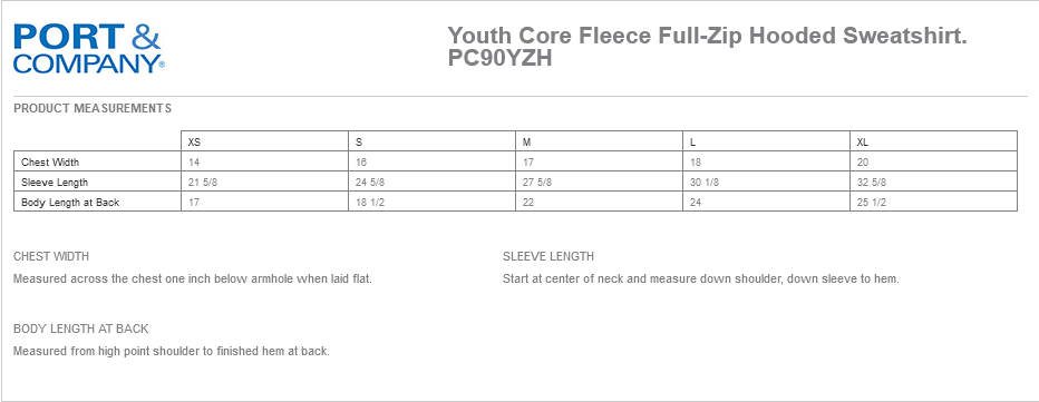 Youth Fleece Full-Zip Hooded Sweatshirt- Black, Maroon