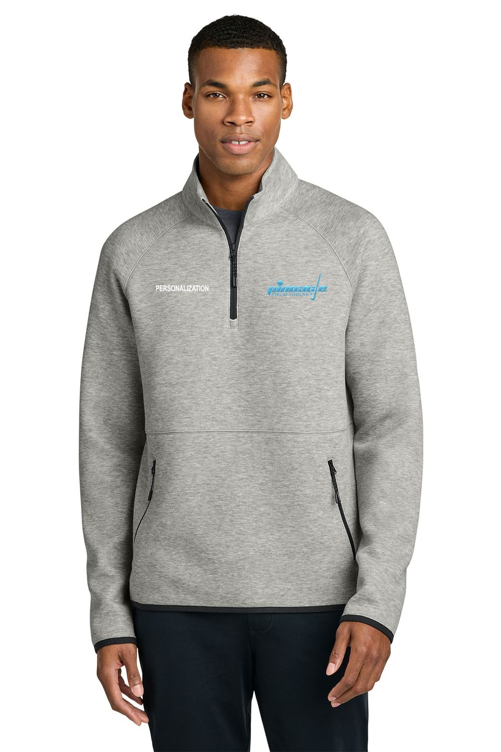 Sport-Tek Phenom 1/4-Zip- Athletic Heather, Black