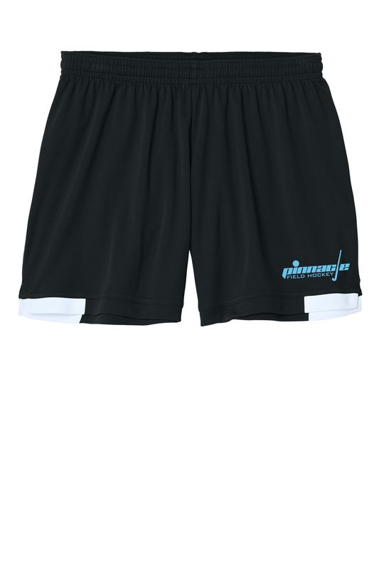 Sport-Tek Women’s Club 5” Short- Black/White, White/Black