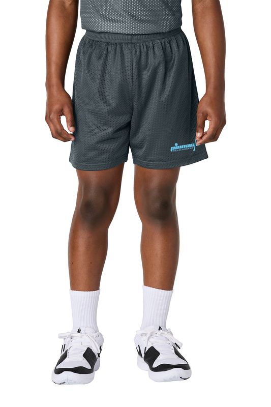 Youth PosiCharge Mesh 5" Short- Iron Grey, Black