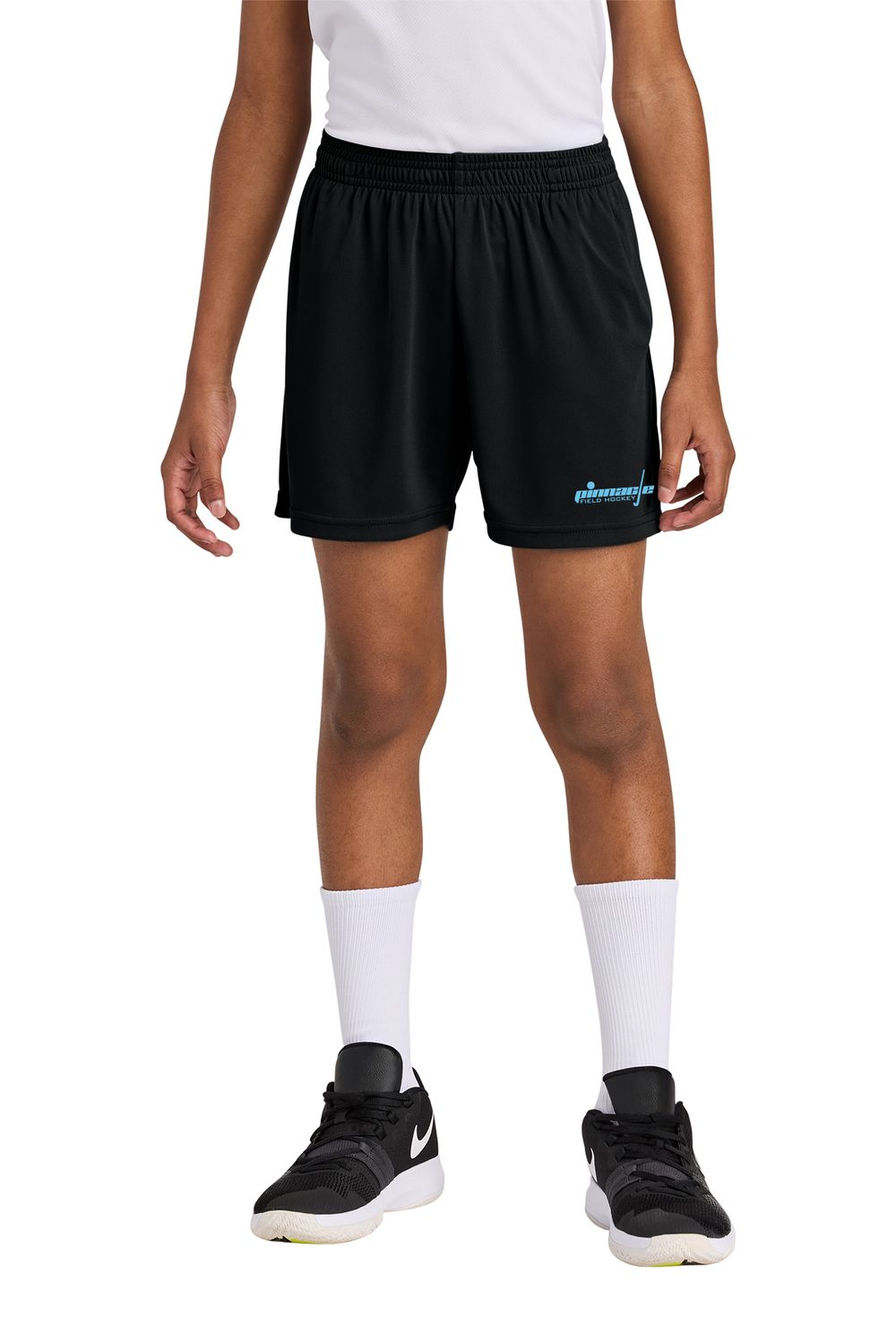 Sport-Tek Youth PosiCharge Competitor 5” Pocketed Short- Black, Silver Sport-Tek Youth PosiCharge Competitor 5” Pocketed Short- Black, Silver