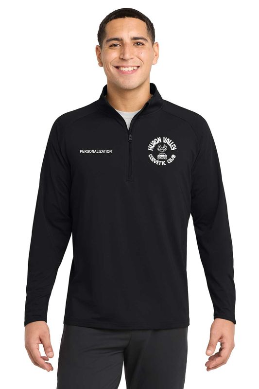 Sport Tek Adult Men's Stretch 1/4 Zip-Black, Heather Grey, True Red, White, True Navy