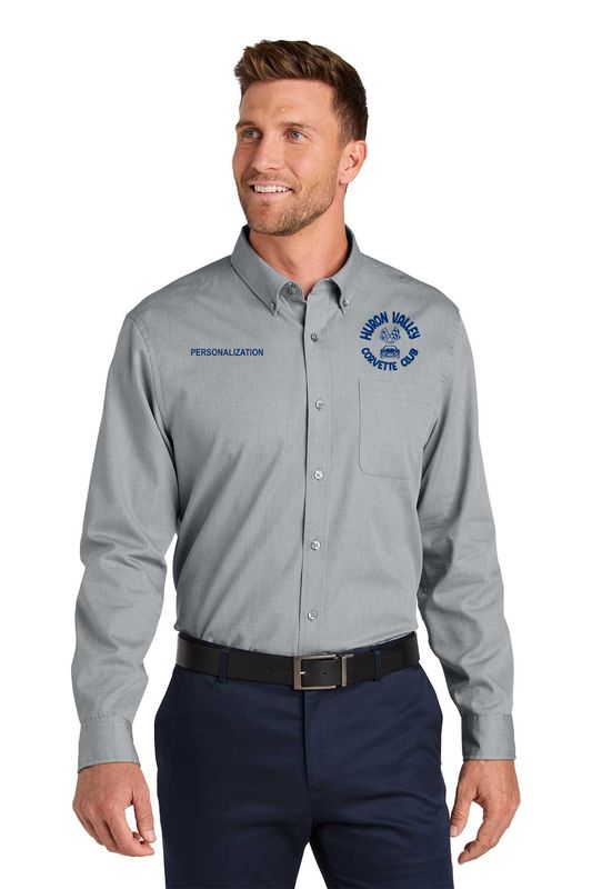 Port Authority Long Sleeve Nailhead Easy Care Shirt- Black, Grey, Mediterranean Blue, Swiss Blue, White