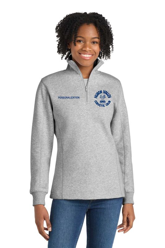 Sport Tek Ladies' 1/4 Zip Sweatshirt-Athletic Heather, Black, Navy, Red, Vintage Heather, White