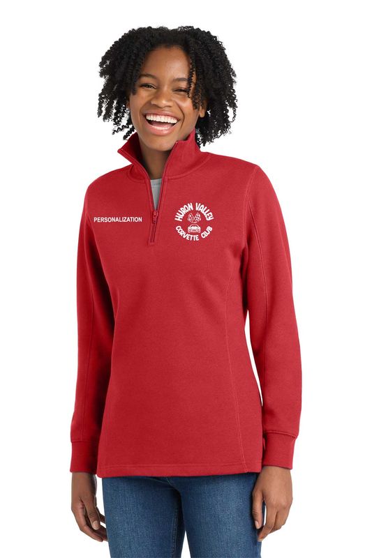 Sport Tek Ladies' 1/4 Zip Sweatshirt-Athletic Heather, Black, Navy, Red, Vintage Heather, White