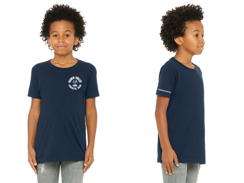 Youth Bella & Canvas Short Sleeve Tee -Black, White, Navy, Red, Storm