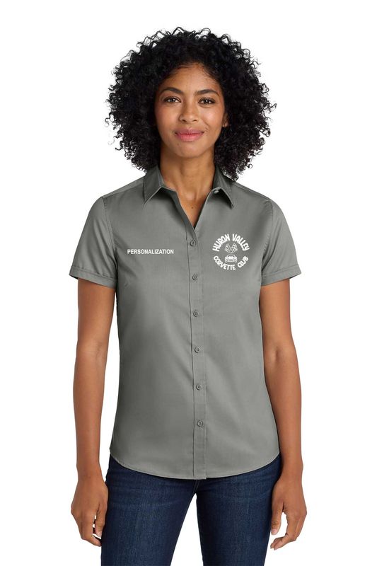 Women's Superpro Twill Short Sleeve Shirt- Royal, Black, Dark Grey, Steel Grey, White