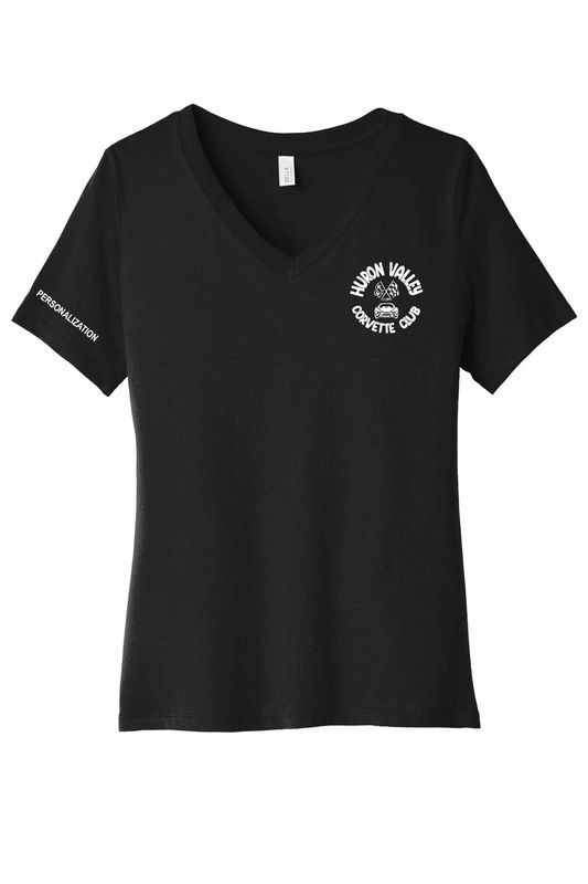 BELLA+CANVAS Women’s Relaxed Jersey Short Sleeve V-Neck Tee- Black, Berry, Pink, Navy, Red, White