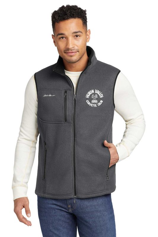 Eddie Bauer Fleece Vest- Black, Grey Steel