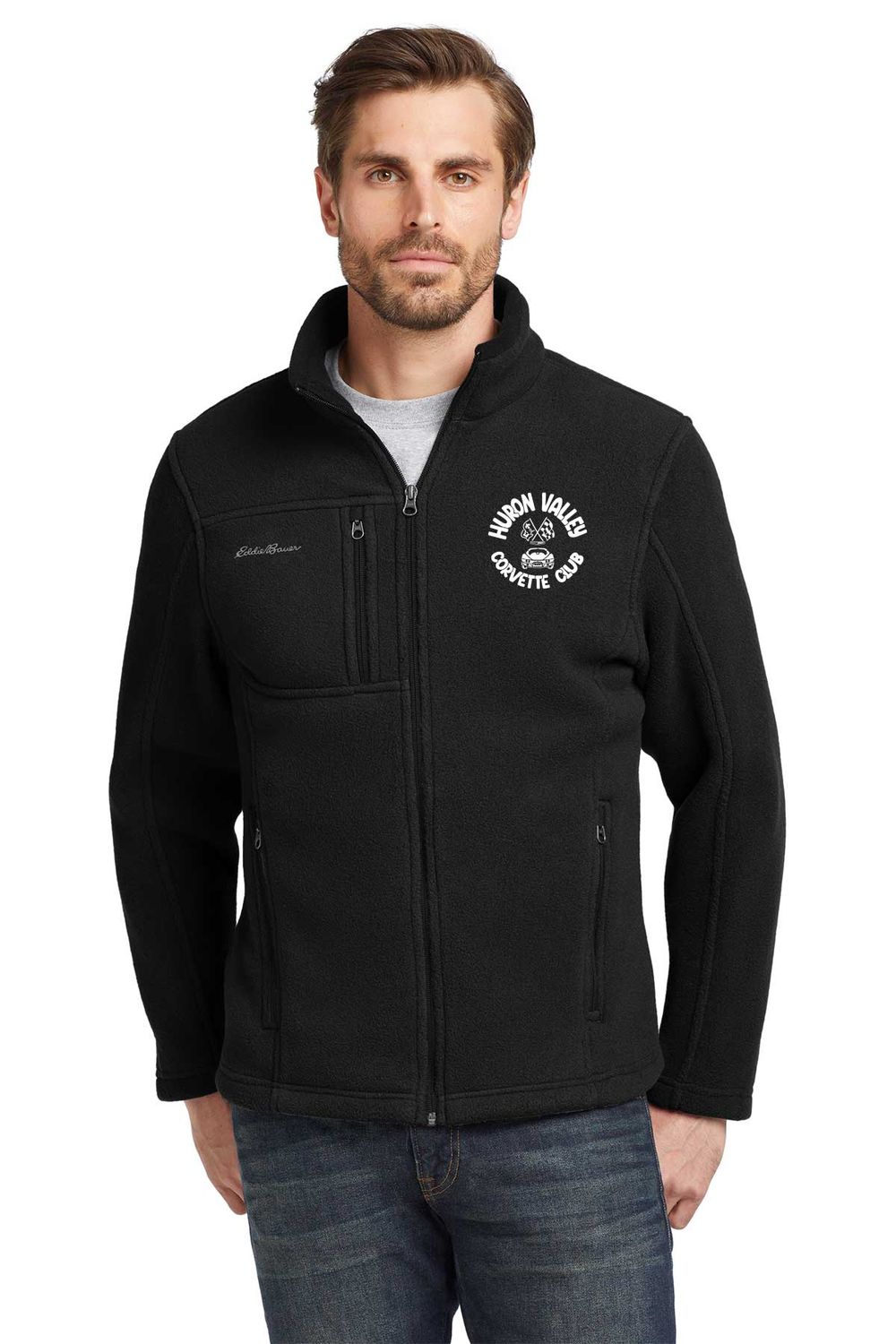 Eddie Bauer Full-Zip Fleece Jacket- Black, Grey, Navy
