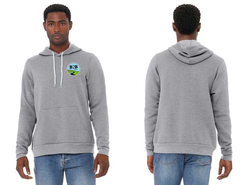 B2B TRAIL logo: Unisex Fleece Pullover Hooded Sweatshirt- Heather Navy, Heather Forest, Athletic Heather B2B TRAIL logo: Unisex Fleece Pullover Hooded Sweatshirt- Heather Navy, Heather Forest, Athletic Heather
