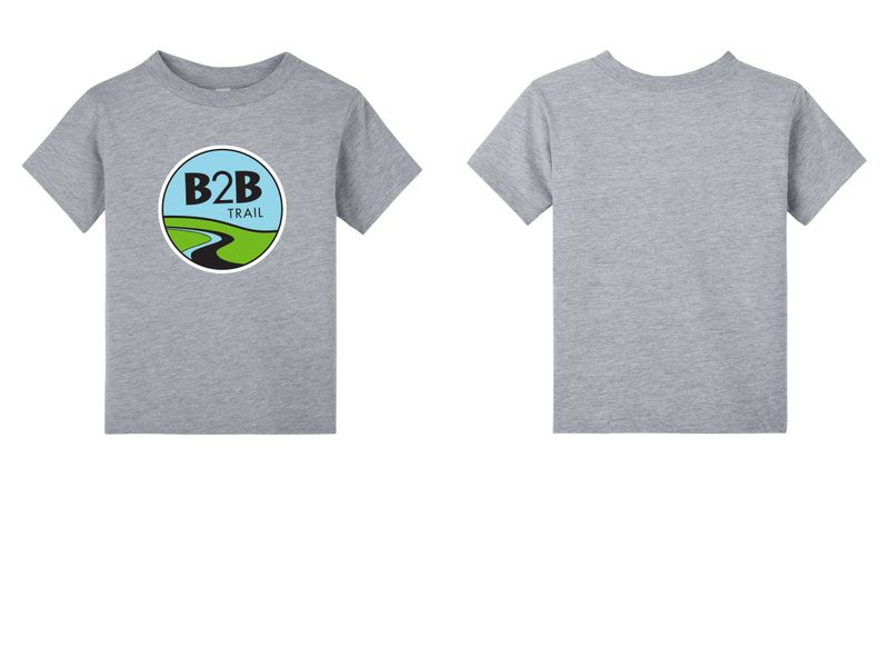 B2B TRAIL logo: Bella+Canvas Toddler Short Sleeve Tee- Heather Navy, Heather Team Purple, Heather Columbia Blue, Athletic Heather B2B TRAIL logo: Bella+Canvas Toddler Short Sleeve Tee- Heather Navy, Heather Team Purple, Heather Columbia Blue, Athletic Heather