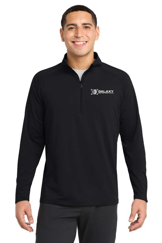 SportTek Adult Men's Stretch 1/4 Zip- Black, Navy, Grey Heather