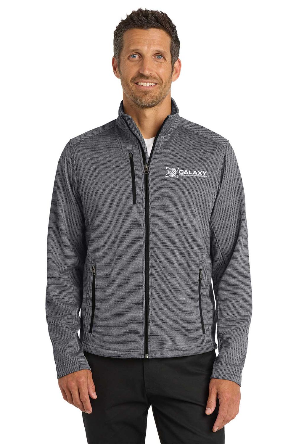 Port Authority Digi Stripe Fleece Jacket- Black, Navy, Grey