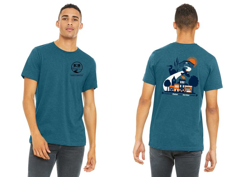 B2B 5 CITIES logo: Bella & Canvas Adult Soft Cotton T-Shirt - Athletic Heather, Heather Soft Cream, Heather Deep Teal