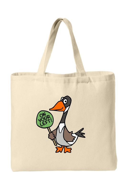 ON YOUR LEFT GOOSE logo: Port Authority Ideal Twill Convention Tote - Natural ON YOUR LEFT GOOSE logo: Port Authority Ideal Twill Convention Tote - Natural
