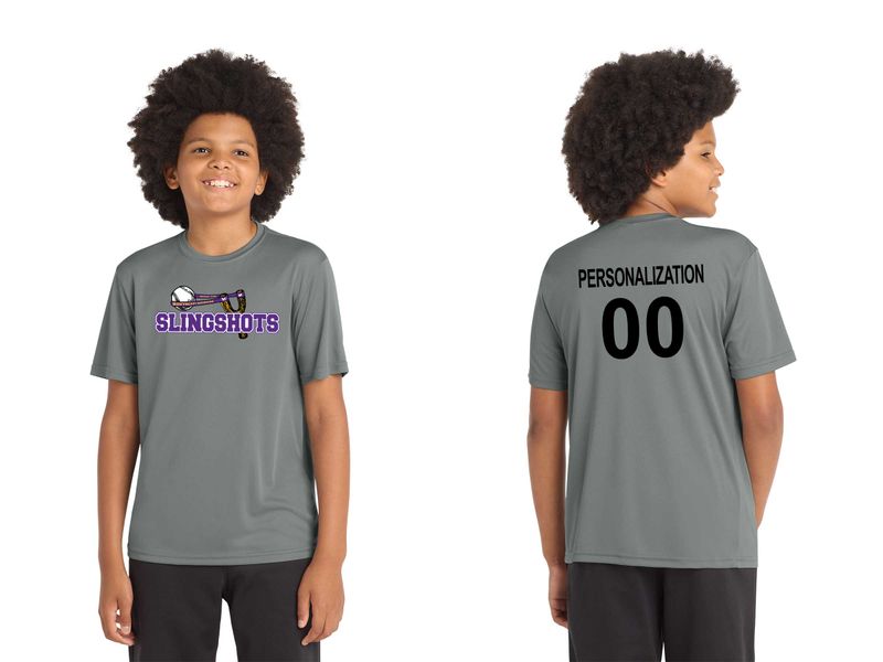 Youth Short Sleeve Performance T-Shirt- Black, White, Grey Concrete, Purple