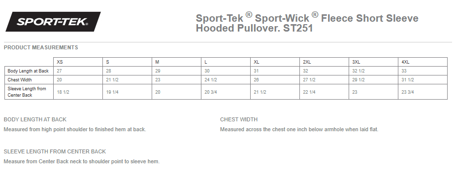 Sport-Tek Sport-Wick Fleece Short Sleeve Hooded Pullover- Black, Grey, White