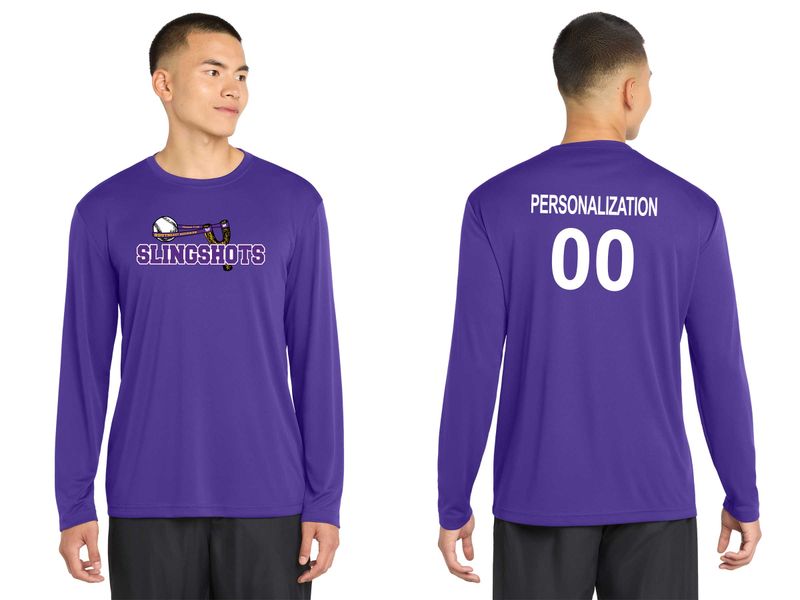 Adult Long Sleeve Performance Tee- Black, White, Grey Concrete, Purple