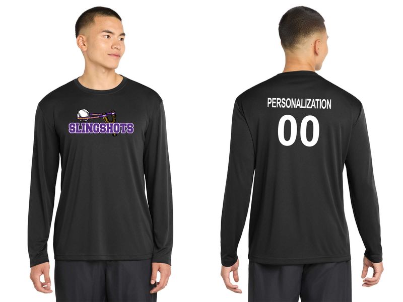 Adult Long Sleeve Performance Tee- Black, White, Grey Concrete, Purple