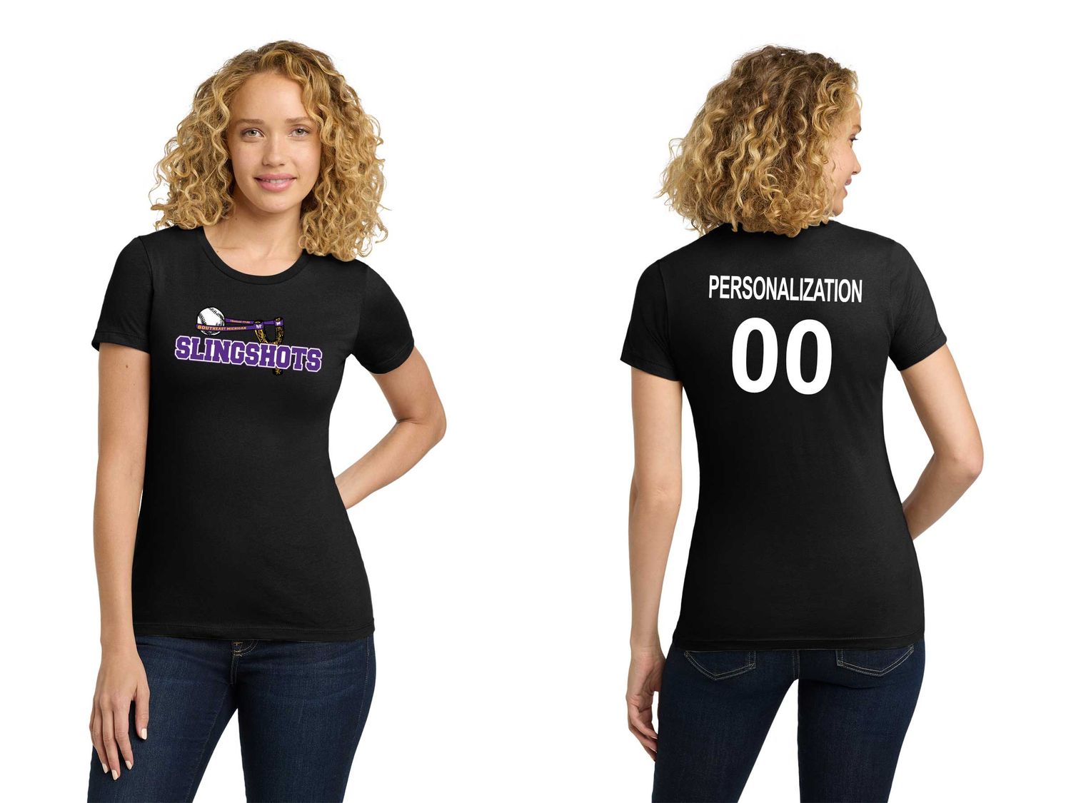 Next Level Ladies Cotton Tee- Black, White, Grey, Purple