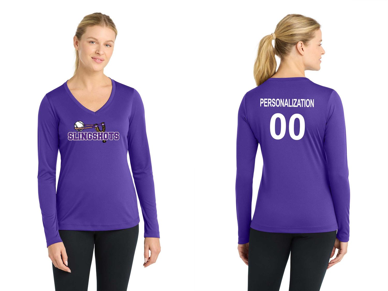 Ladies Long Sleeve Performance Shirt -Black, White, Grey Concrete, Purple Ladies Long Sleeve Performance Shirt -Black, White, Grey Concrete, Purple