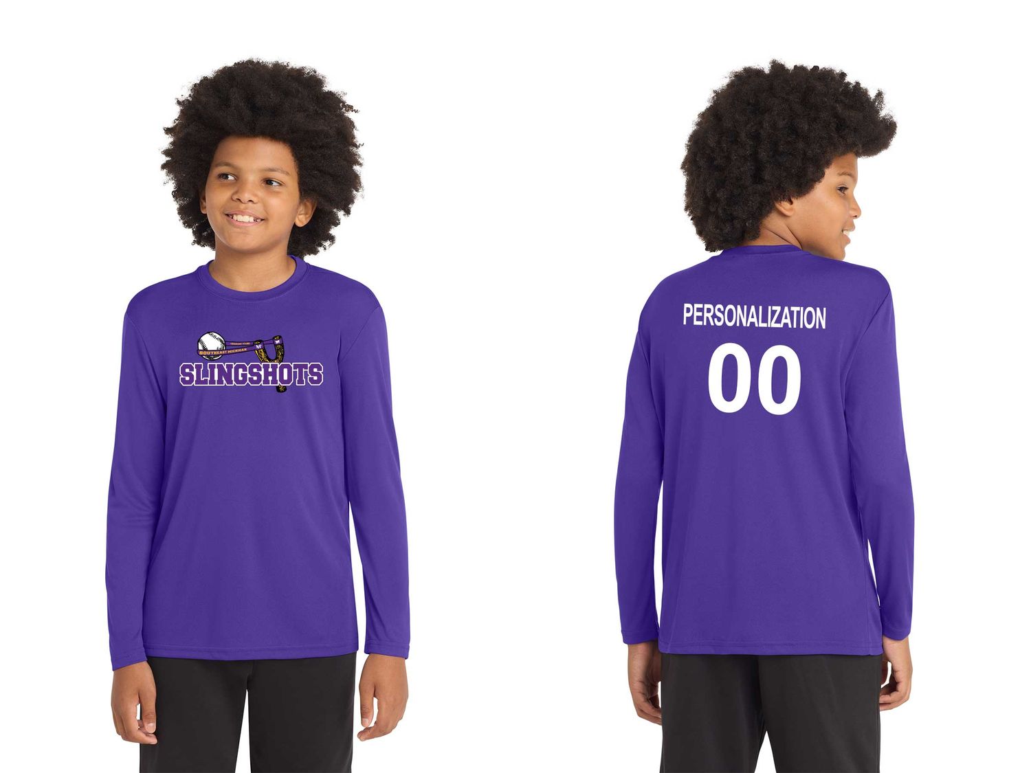 Youth Long Sleeve Performance Tee- Black, White, Grey Concrete, Purple Youth Long Sleeve Performance Tee- Black, White, Grey Concrete, Purple