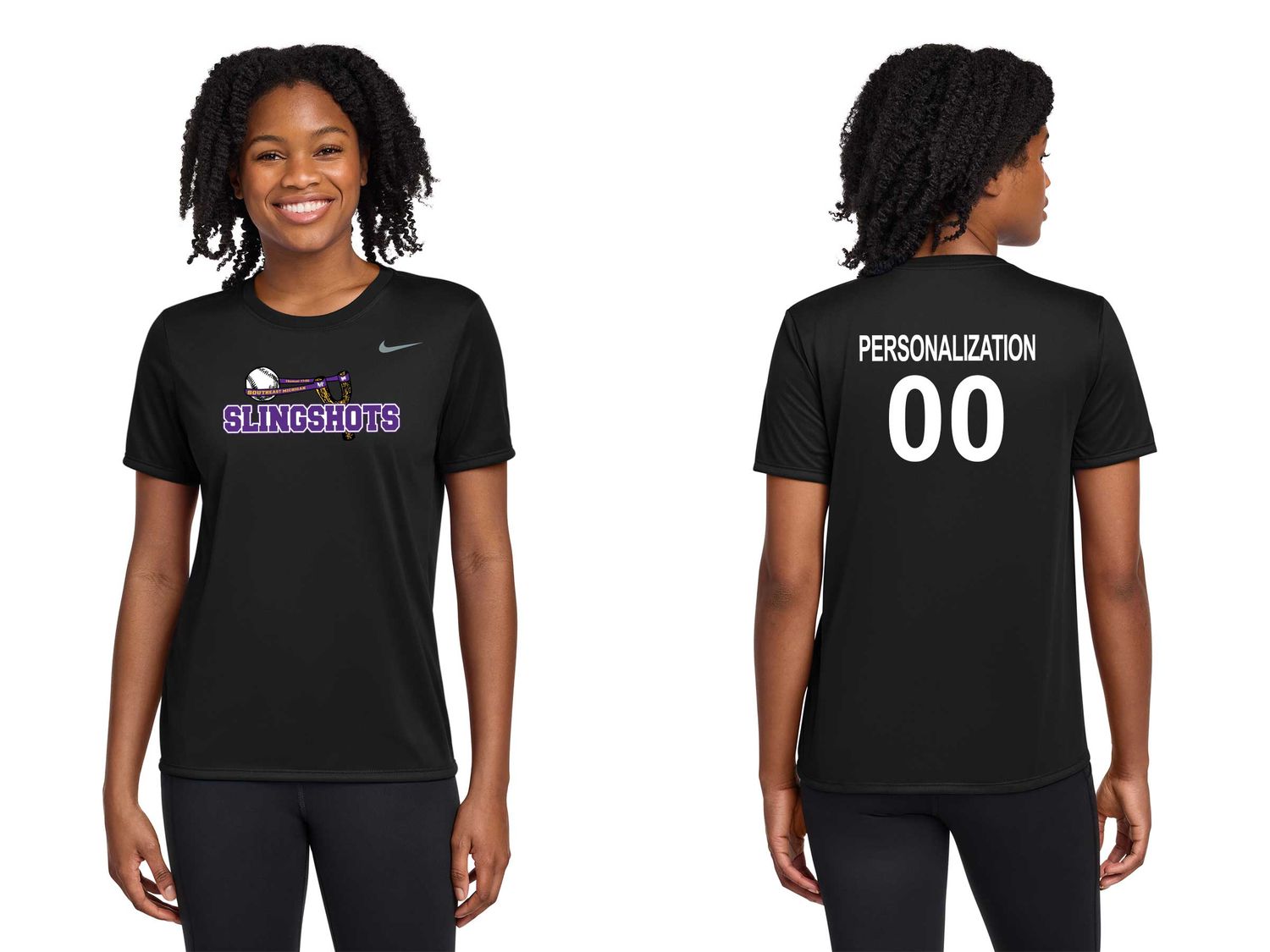Ladies Nike Legend Tee- Black, White, Purple, Carbon Heather