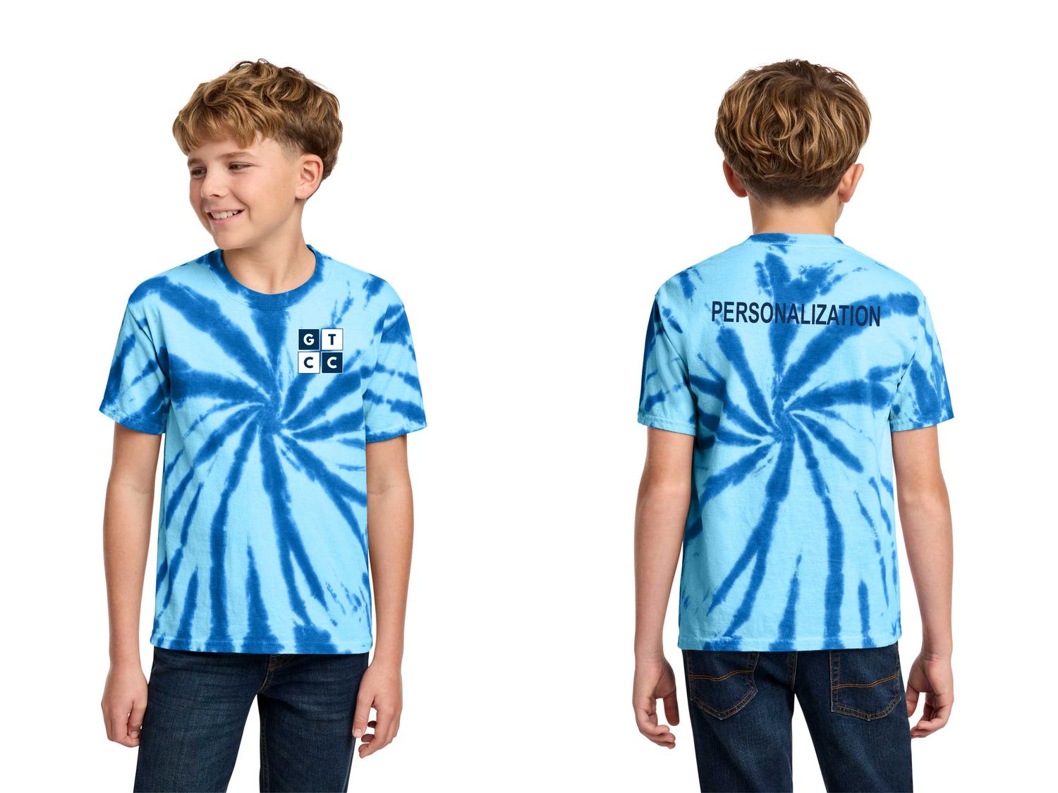 Youth Tie-Dye Tee- Royal