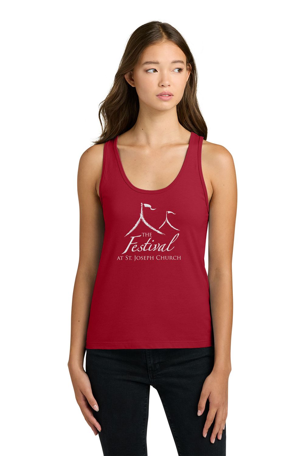 NEW Next Level Apparel Women’s Soft Cotton Tank- Athletic Grey, Red