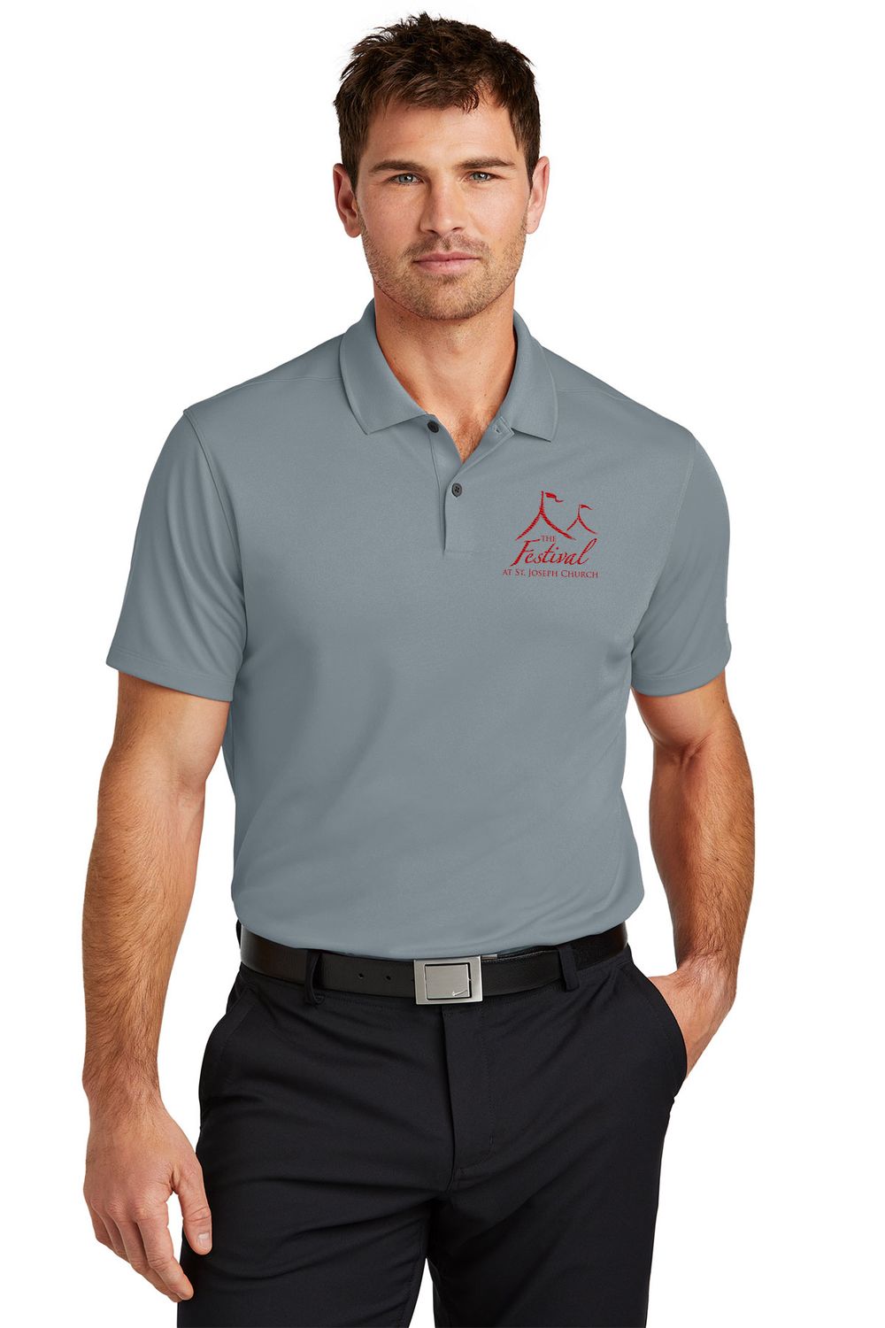 NEW Nike Victory Solid Polo- Red, Grey