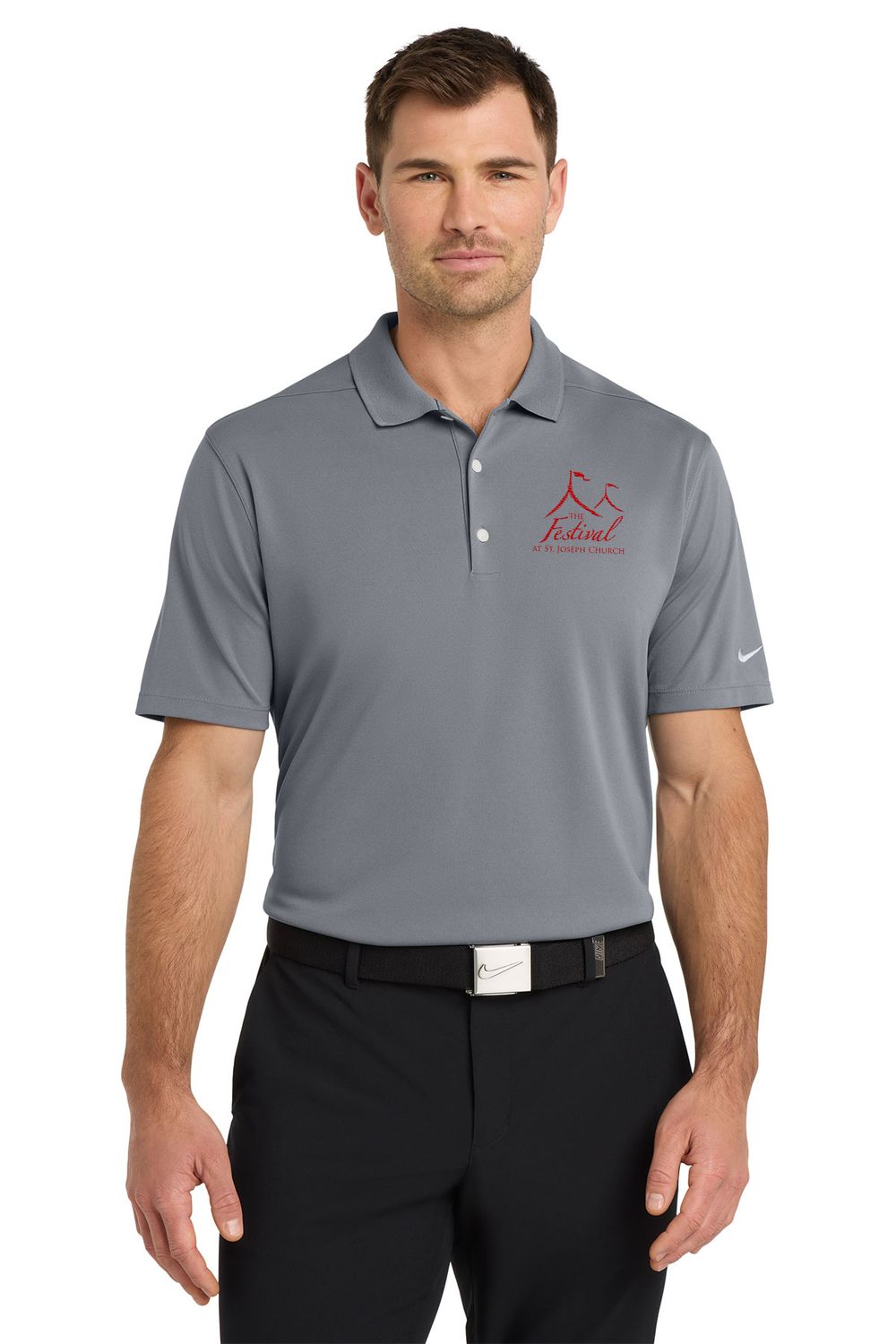 NEW Unisex Nike Dri-FIT Micro Pique Polo - Red, Grey