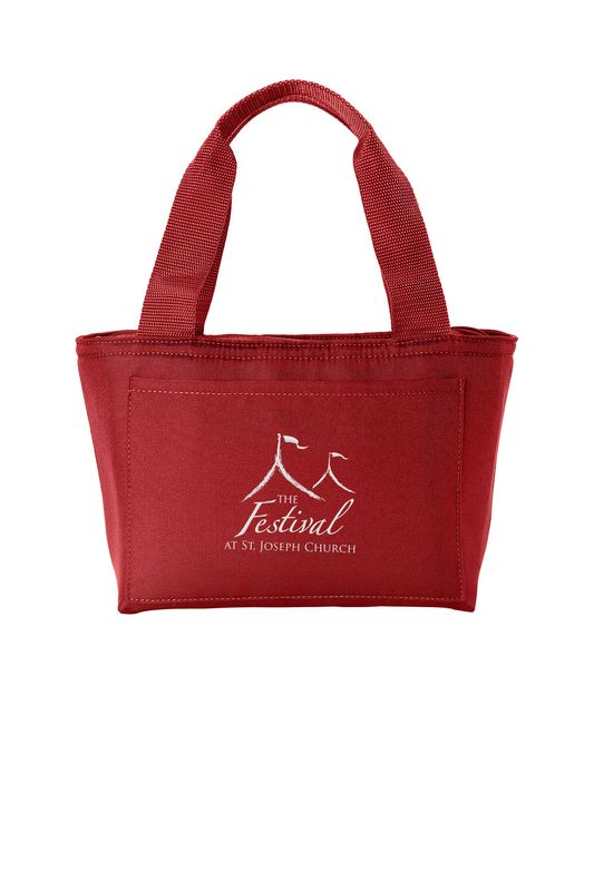 NEW Port Authority Insulated Lunch Tote- Red, Grey
