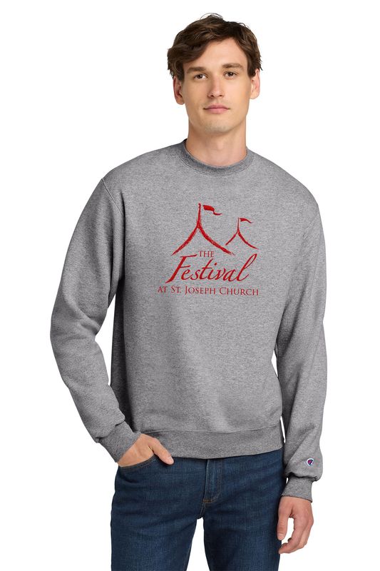 NEW Unisex Champion Crewneck Sweatshirt- Red, Light Steel